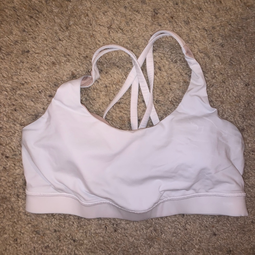 White Lulu Lemon size 8 sports bra